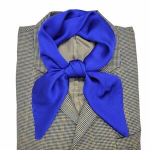 ✨Accessory Luxury Square Silky Royal Blue Scarf Solid Neck Wrap Elegant Shawl